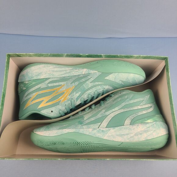 Puma MB.02 Mens Size 14 Lamelo Ball Lunar New Year Jade Green Gold 378284-01